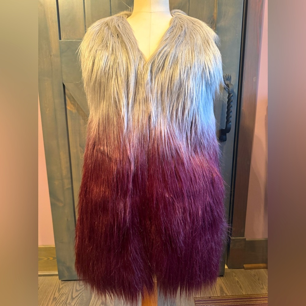 Lisa Rinna Collection Ombré Faux Fur Vest